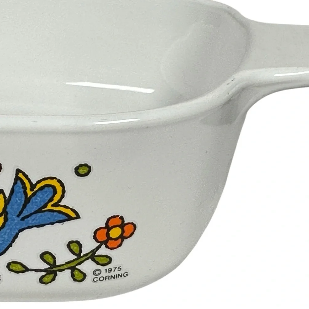 VINTAGE 1975 CORNING WARE Bluebird Of Happiness 1 Qt Casserole Dish with Lid - Picture 7 of 10